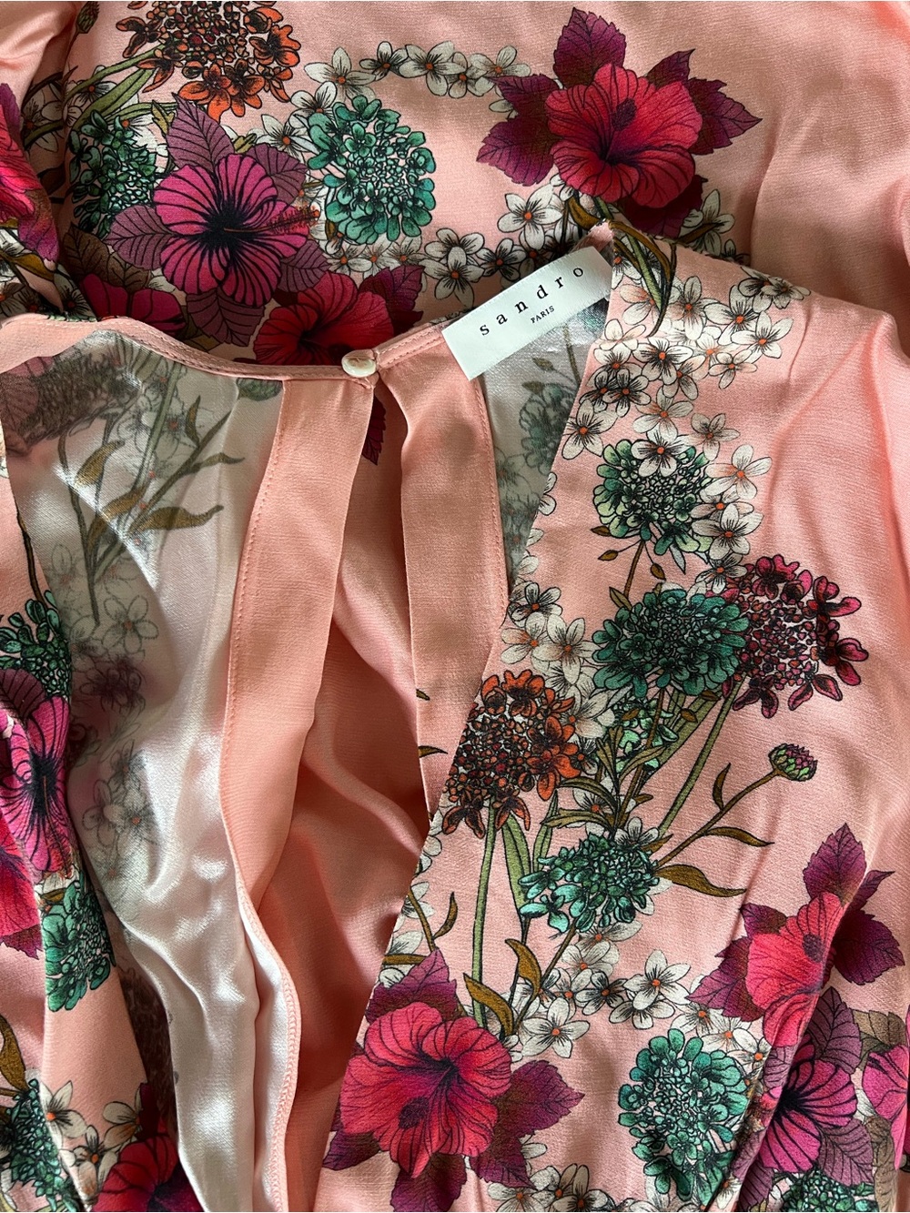 Sandro Paris Floral Maxi Dress in Peach - Picture 5 of 5